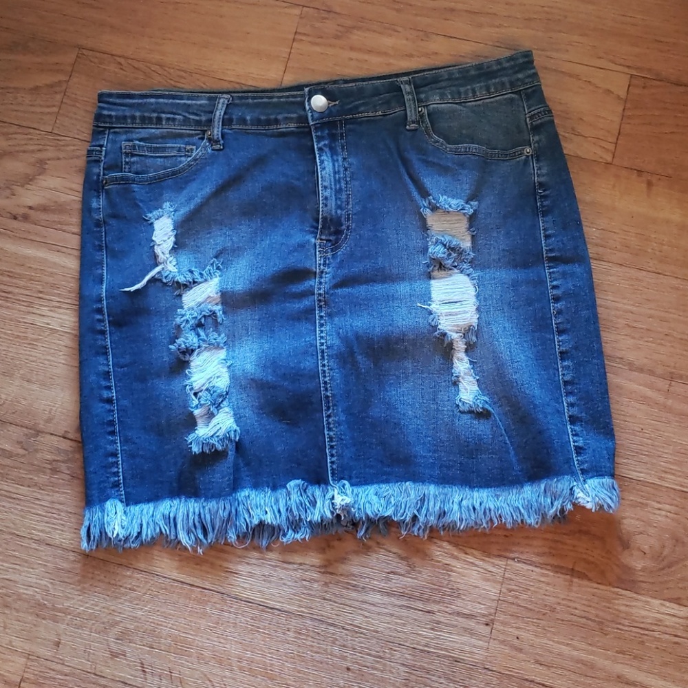 Plus Size Denim Skirt